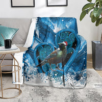 Tui Bird New Zealand Christmas In July Blanket NZ Aroha Koru Fern Marble Vibes LT14 - Polynesian Pride