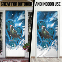 Tui Bird New Zealand Christmas In July Door Cover NZ Aroha Koru Fern Marble Vibes LT14 - Polynesian Pride