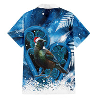 Tui Bird New Zealand Christmas In July Family Matching Puletasi and Hawaiian Shirt NZ Aroha Koru Fern Marble Vibes LT14 - Polynesian Pride