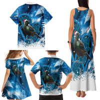Tui Bird New Zealand Christmas In July Family Matching Tank Maxi Dress and Hawaiian Shirt NZ Aroha Koru Fern Marble Vibes LT14 - Polynesian Pride