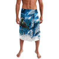Tui Bird New Zealand Christmas In July Lavalava NZ Aroha Koru Fern Marble Vibes LT14 Blue - Polynesian Pride