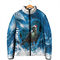 Tui Bird New Zealand Christmas In July Padded Jacket NZ Aroha Koru Fern Marble Vibes LT14 - Polynesian Pride