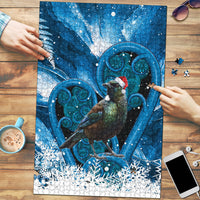 Tui Bird New Zealand Christmas In July Puzzle NZ Aroha Koru Fern Marble Vibes LT14 Blue - Polynesian Pride