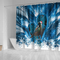 Tui Bird New Zealand Christmas In July Shower Curtain NZ Aroha Koru Fern Marble Vibes LT14 - Polynesian Pride