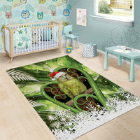Kakapo New Zealand Christmas In July Area Rug NZ Aroha Koru Fern Marble Vibes LT14 - Polynesian Pride