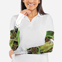 Kakapo New Zealand Christmas In July Arm Sleeves NZ Aroha Koru Fern Marble Vibes LT14 - Polynesian Pride