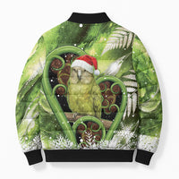 Kakapo New Zealand Christmas In July Bomber Puffer Jacket NZ Aroha Koru Fern Marble Vibes LT14 - Polynesian Pride