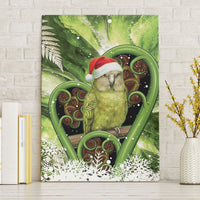 Kakapo New Zealand Christmas In July Canvas Wall Art NZ Aroha Koru Fern Marble Vibes LT14 Without Frame Green - Polynesian Pride