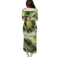 Kakapo New Zealand Christmas In July Family Matching Puletasi and Hawaiian Shirt NZ Aroha Koru Fern Marble Vibes LT14 - Polynesian Pride