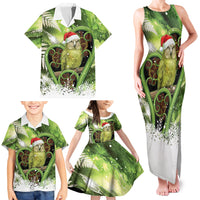 Kakapo New Zealand Christmas In July Family Matching Tank Maxi Dress and Hawaiian Shirt NZ Aroha Koru Fern Marble Vibes LT14 - Polynesian Pride