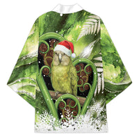 Kakapo New Zealand Christmas In July Kimono NZ Aroha Koru Fern Marble Vibes LT14 - Polynesian Pride