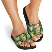 Kakapo New Zealand Christmas In July Slide Sandals NZ Aroha Koru Fern Marble Vibes LT14 - Polynesian Pride