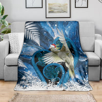 Sulphur-crested Cockatoo New Zealand Christmas In July Blanket NZ Aroha Koru Fern Marble Vibes LT14 - Polynesian Pride
