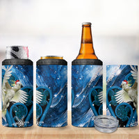 Sulphur-crested Cockatoo New Zealand Christmas In July 4 in 1 Can Cooler Tumbler NZ Aroha Koru Fern Marble Vibes LT14 - Polynesian Pride