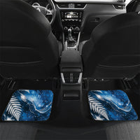 Sulphur-crested Cockatoo New Zealand Christmas In July Car Mats NZ Aroha Koru Fern Marble Vibes LT14 Set 2pcs - Back Blue - Polynesian Pride