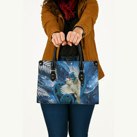 Sulphur-crested Cockatoo New Zealand Christmas In July Leather Bag NZ Aroha Koru Fern Marble Vibes LT14 - Polynesian Pride