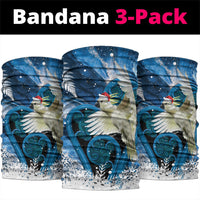 Sulphur-crested Cockatoo New Zealand Christmas In July Neck Gaiter NZ Aroha Koru Fern Marble Vibes LT14 package One Size: 25*50cm Blue - Polynesian Pride