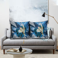 Sulphur-crested Cockatoo New Zealand Christmas In July Pillow Cover NZ Aroha Koru Fern Marble Vibes LT14 - Polynesian Pride