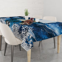 Sulphur-crested Cockatoo New Zealand Christmas In July Tablecloth NZ Aroha Koru Fern Marble Vibes LT14 - Polynesian Pride