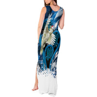 Sulphur-crested Cockatoo New Zealand Christmas In July Tank Maxi Dress NZ Aroha Koru Fern Marble Vibes LT14 - Polynesian Pride