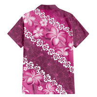 Vintage Pink Polynesia Family Matching Mermaid Dress and Hawaiian Shirt Plumeria With Hibiscus Tropical Vibes LT14 - Polynesian Pride
