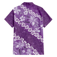 Vintage Purple Polynesia Family Matching Long Sleeve Bodycon Dress and Hawaiian Shirt Plumeria With Hibiscus Tropical Vibes LT14 - Polynesian Pride