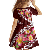 Oxblood Polynesia Family Matching Puletasi and Hawaiian Shirt Plumeria With Hibiscus Pattern Tropical Vibes LT14 - Polynesian Pride