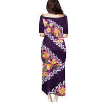 Purple Polynesia Family Matching Puletasi and Hawaiian Shirt Plumeria With Hibiscus Pattern Tropical Vibes LT14 - Polynesian Pride