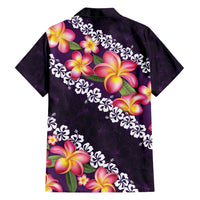 Purple Polynesia Family Matching Summer Maxi Dress and Hawaiian Shirt Plumeria With Hibiscus Pattern Tropical Vibes LT14 - Polynesian Pride
