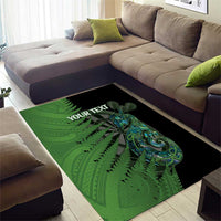 Personalised New Zealand Darts Area Rug Aotearoa Maori Fern Mix Manaia Tattoo LT14 - Polynesian Pride