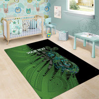 Personalised New Zealand Darts Area Rug Aotearoa Maori Fern Mix Manaia Tattoo LT14 - Polynesian Pride