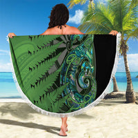 Personalised New Zealand Darts Beach Blanket Aotearoa Maori Fern Mix Manaia Tattoo LT14 - Polynesian Pride