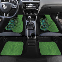 Personalised New Zealand Darts Car Mats Aotearoa Maori Fern Mix Manaia Tattoo LT14 Set 4pcs Green - Polynesian Pride