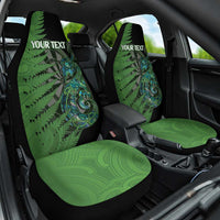 Personalised New Zealand Darts Car Seat Cover Aotearoa Maori Fern Mix Manaia Tattoo LT14 One Size Green - Polynesian Pride