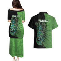 Personalised New Zealand Darts Couples Matching Puletasi and Hawaiian Shirt Aotearoa Maori Fern Mix Manaia Tattoo LT14 - Polynesian Pride