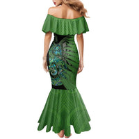 Personalised New Zealand Darts Family Matching Mermaid Dress and Hawaiian Shirt Aotearoa Maori Fern Mix Manaia Tattoo LT14 - Polynesian Pride
