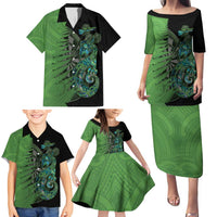 Personalised New Zealand Darts Family Matching Puletasi and Hawaiian Shirt Aotearoa Maori Fern Mix Manaia Tattoo LT14 - Polynesian Pride