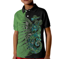 Personalised New Zealand Darts Kid Polo Shirt Aotearoa Maori Fern Mix Manaia Tattoo LT14 Kid Green - Polynesian Pride