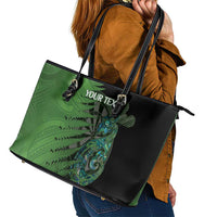 Personalised New Zealand Darts Leather Tote Bag Aotearoa Maori Fern Mix Manaia Tattoo LT14 - Polynesian Pride