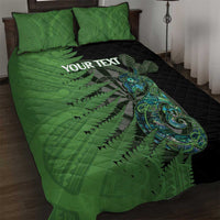 Personalised New Zealand Darts Quilt Bed Set Aotearoa Maori Fern Mix Manaia Tattoo LT14 Green - Polynesian Pride