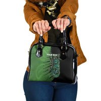 Personalised New Zealand Darts Shoulder Handbag Aotearoa Maori Fern Mix Manaia Tattoo LT14 One Size Green - Polynesian Pride