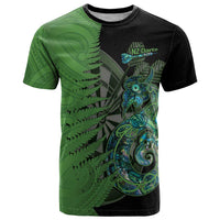 Personalised New Zealand Darts T Shirt Aotearoa Maori Fern Mix Manaia Tattoo LT14 Green - Polynesian Pride