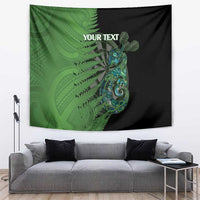 Personalised New Zealand Darts Tapestry Aotearoa Maori Fern Mix Manaia Tattoo LT14 Green - Polynesian Pride