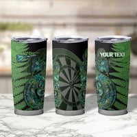 Personalised New Zealand Darts Tumbler Cup Aotearoa Maori Fern Mix Manaia Tattoo LT14 - Polynesian Pride