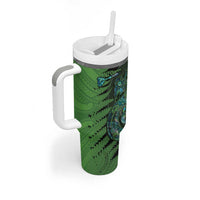 Personalised New Zealand Darts Tumbler With Handle Aotearoa Maori Fern Mix Manaia Tattoo LT14 - Polynesian Pride