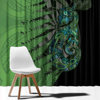 Personalised New Zealand Darts Window Curtain Aotearoa Maori Fern Mix Manaia Tattoo LT14 - Polynesian Pride