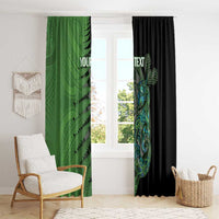 Personalised New Zealand Darts Window Curtain Aotearoa Maori Fern Mix Manaia Tattoo LT14 - Polynesian Pride