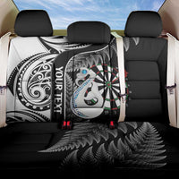 Personalised New Zealand Darts Back Car Seat Cover Aotearoa Fern Mix Paua Shell Manaia - Black LT14 One Size Black - Polynesian Pride
