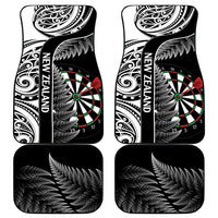 Personalised New Zealand Darts Car Mats Aotearoa Fern Mix Paua Shell Manaia - Black LT14 - Polynesian Pride