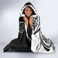 Personalised New Zealand Darts Hooded Blanket Aotearoa Fern Mix Paua Shell Manaia - Black LT14 - Polynesian Pride